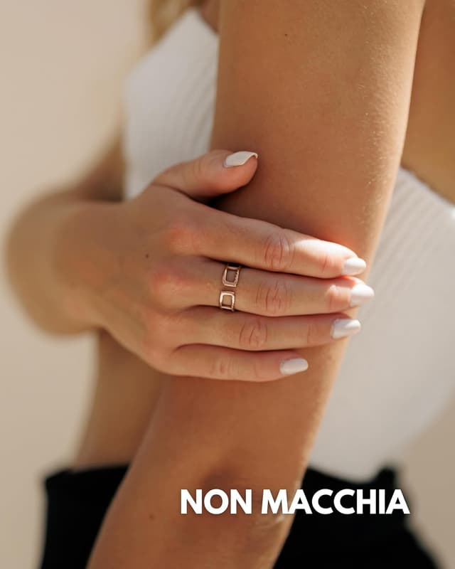 Detalle de GD GOOD.designs EST. 2015 Anello da donna regolabile doppio aperto in acciaio inossidabile (impermeabile)