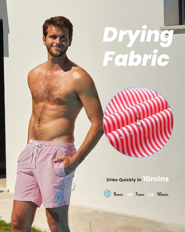 Detalle de Quick-dry swimming trunks with mesh lining