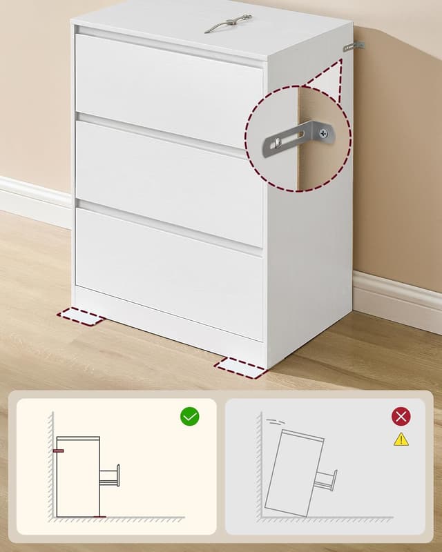 Detalle 1 de VASAGLE KAILYN chest of drawers, 3 drawers