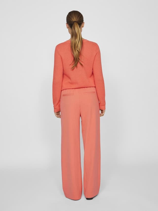 Detalle de Vila Women’s Vivarone HW Wide Pant (Noos) – high-waist wide-leg fabric trousers