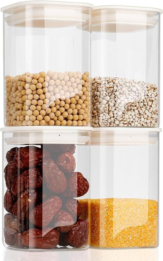 Imagen de VINATO Set de 4 Botes de Cristal Herméticos 🥫 en OfertitasTOP