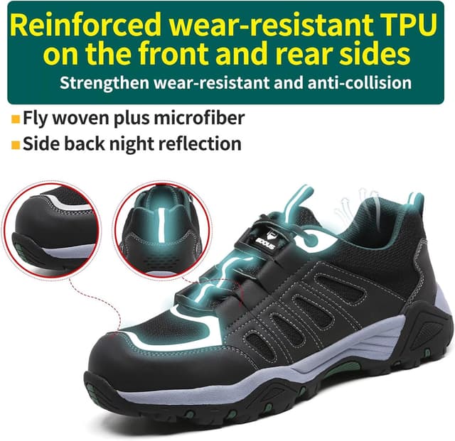 Detalle de ISOOUS Scarpe antinfortunistiche con punta in acciaio leggere e traspiranti (uomo/donna)