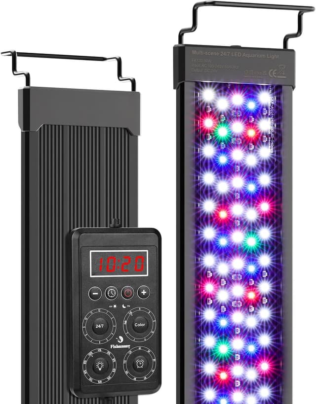 Detalle de Fishnanny Fish Tank Light — 24/7 mode aquarium LED with one-touch local time sync, IP68 RGB full spectrum