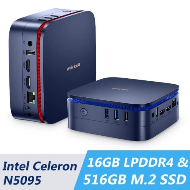 Detalle 2 de Blackview MP60 Mini PC con Intel Celeron N5095, 16GB RAM y 512GB SSD en azul