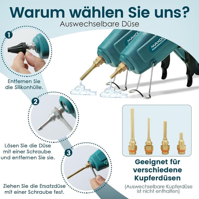 Detalle 2 de MAXDONE Heißklebepistole mit 11 mm Spitze