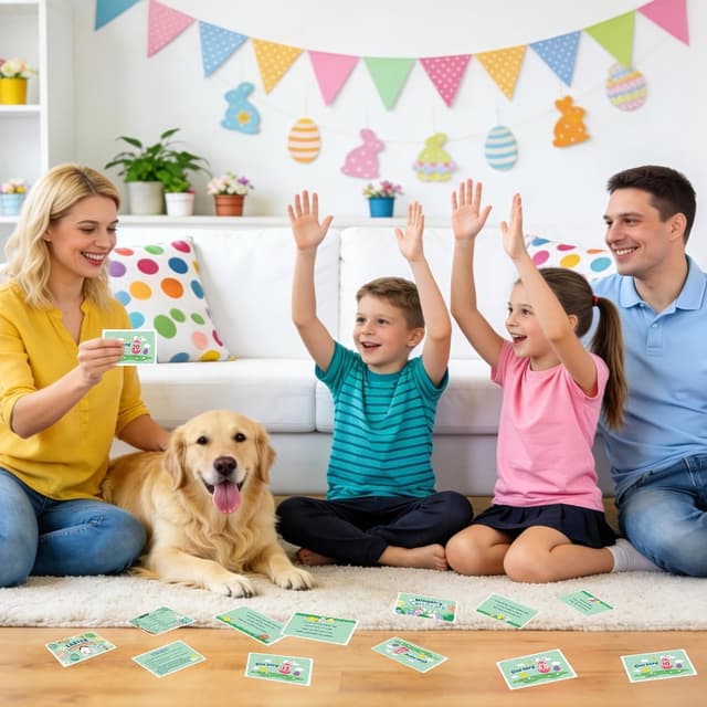 Detalle 2 de AhfuLife 27pc Easter Egg Hunt Clue Cards Game Kit with Winner Certificates