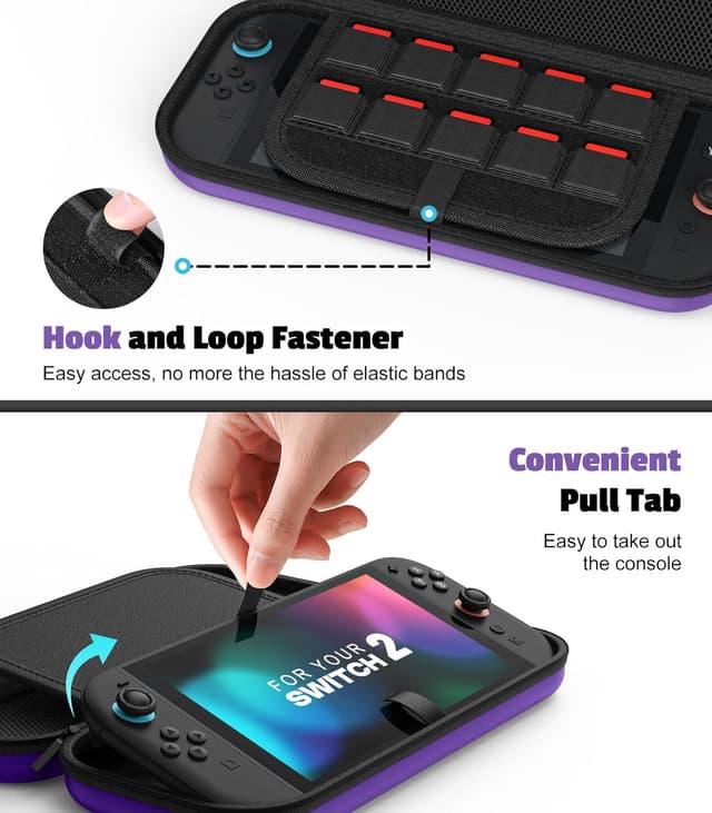 Detalle 1 de MoKo Tasche Switch 2 Case mit 10 Spielen