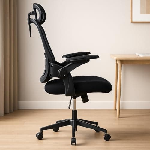 Detalle 2 de Silla de Oficina T-LOVENDO.ES ergonómica con soporte lumbar, malla transpirable y ruedas