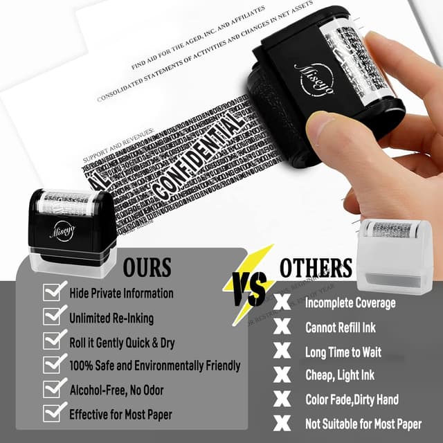 Thumbnail 6 de Miseyo Identity Theft Roller Stamp 1.5in