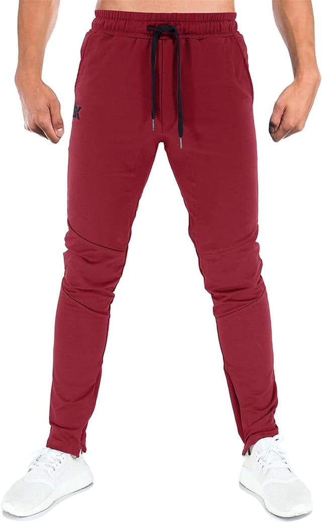 Detalle de BROKIG Mens Gym Joggers Sweatpants with Double Pockets and Hidden Ankle Zippers