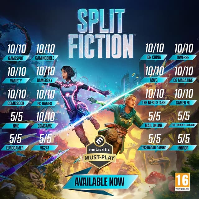 Detalle 2 de Split Fiction for Xbox Series X (Disc) — English co-op split-screen adventure game
