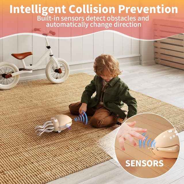 Detalle de Polpo danzante interattivo con luci LED, musica e sensori anti-ostacoli