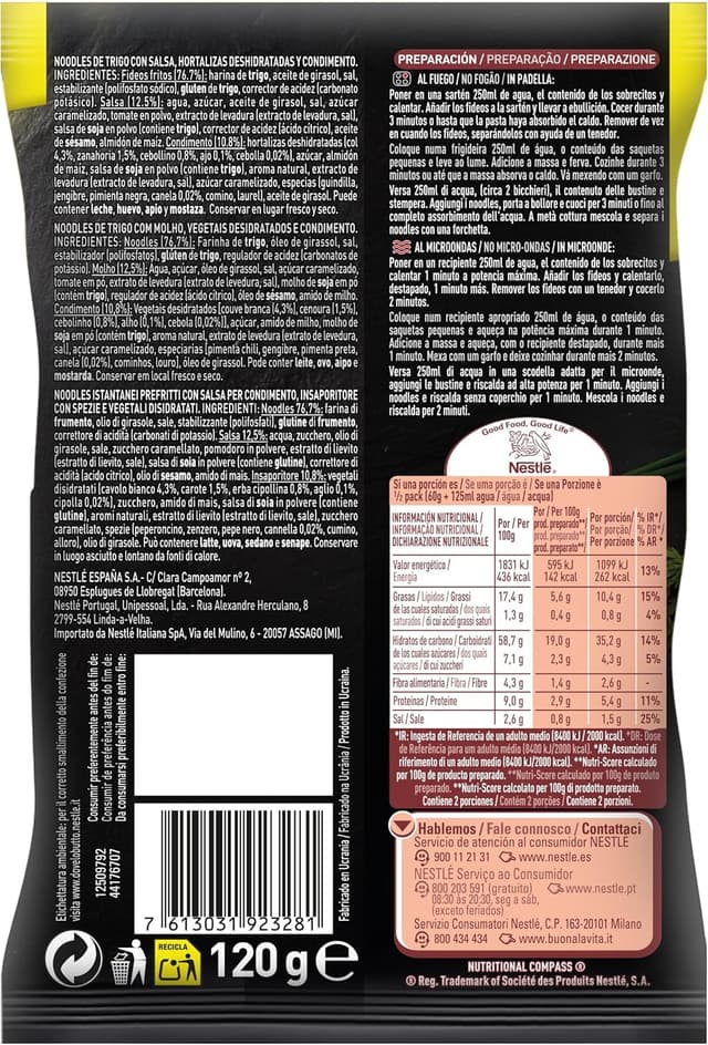 Detalle 2 de MAGGI Fusian Yakisoba Classic 🍜 Pack 8 x 120g