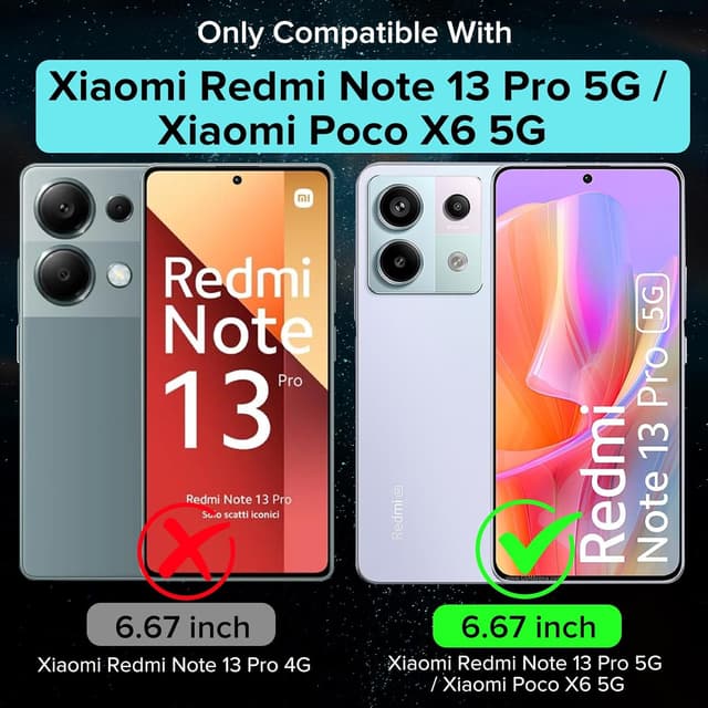 Thumbnail 1 de ivoler Funda Transparente con Cristal para Xiaomi Redmi Note 13 Pro 5G