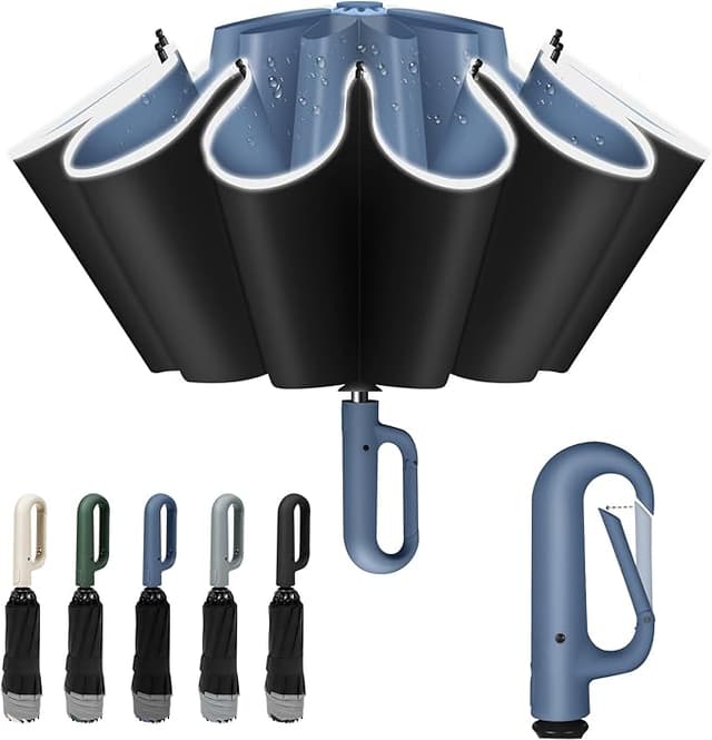 Imagen de Vicloon Paraguas Plegable Antiviento y UV Azul ☀️🌧️ en OfertitasTOP