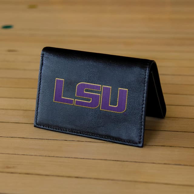 Detalle 2 de Rico Industries NCAA Standard Embroidered Tri-Fold Wallet (Black Leather)