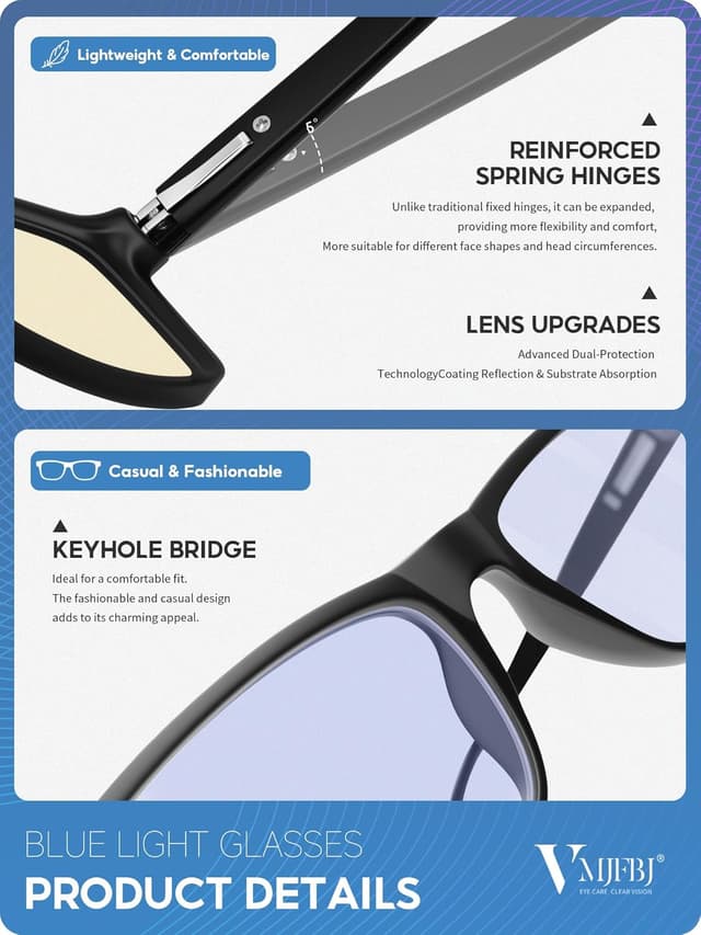 Thumbnail 6 de VMJFBJ Blue Light Blocking Glasses for Computer Use ๐