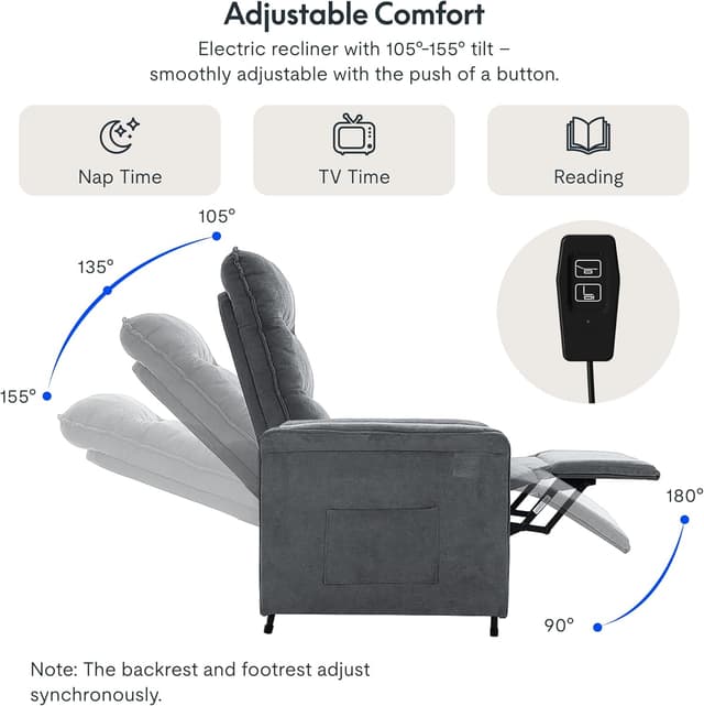 Thumbnail 4 de FLEXISPOT Set di 2 Poltrone Reclinabili Elettriche 105°–155°