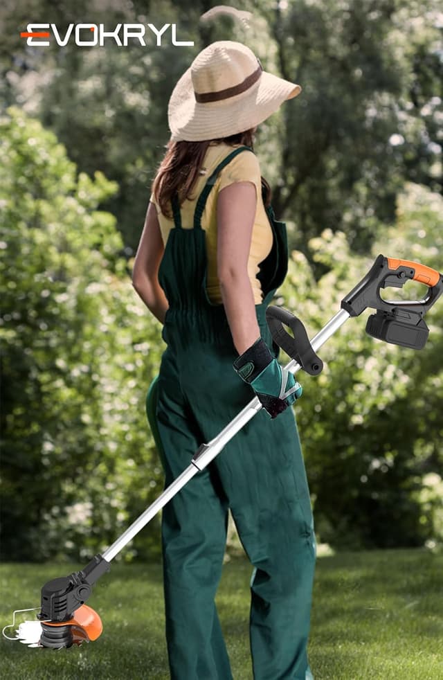 Detalle 2 de EVOKRYL Aero X1 Metal Blade Cordless Strimmer (21V) with Telescoping Handle, Black