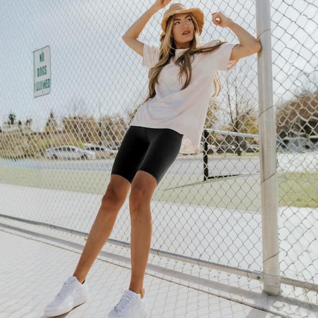 Detalle de Yolix 3-Pack Women’s 8" Biker Shorts (High Waisted, Tummy Control) – Black