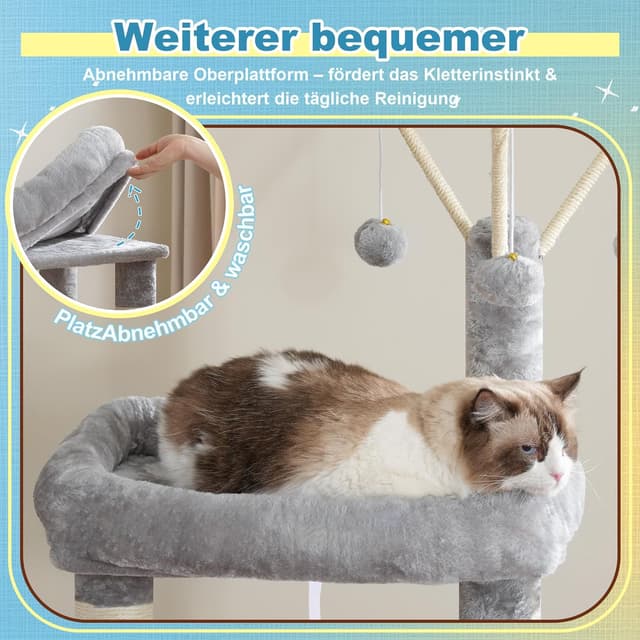 Detalle de Hey-brother Kratzbaum 160 cm für Großkatzen