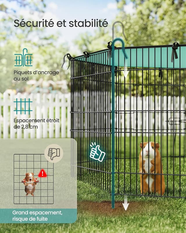 Thumbnail 3 de SONGMICS Enclos pour Petits Animaux 175 x 175 cm