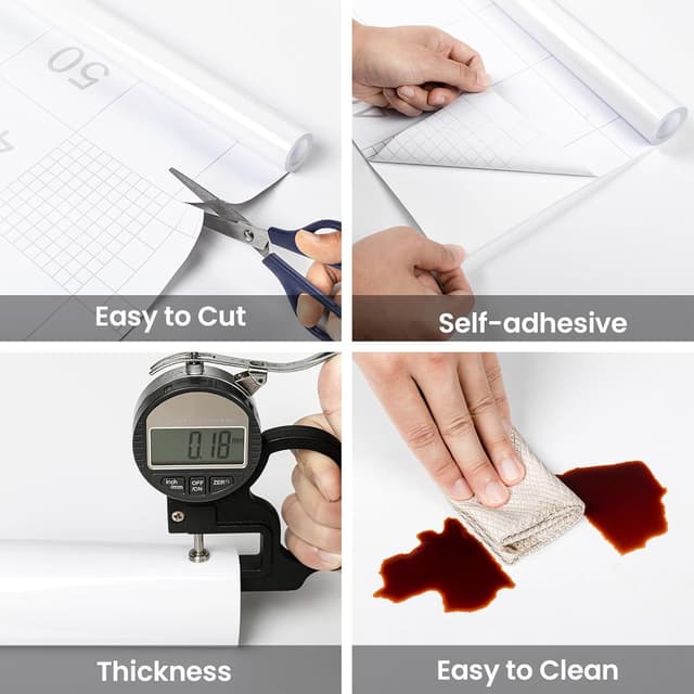 Thumbnail 1 de Hode White Sticky Back Vinyl Wrap (40cm x 10m) with Glitter Effect for Furniture & Contact Paper