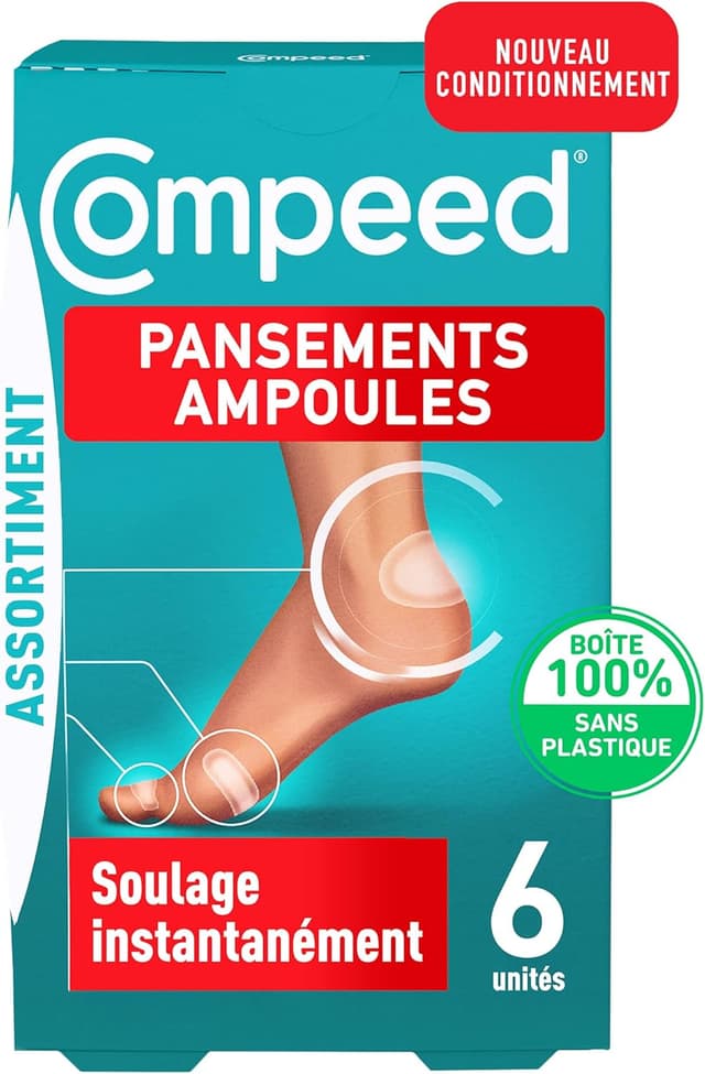 Detalle de Compeed set de 6 pansements hydrocolloïdes pour ampoules (3 formats)