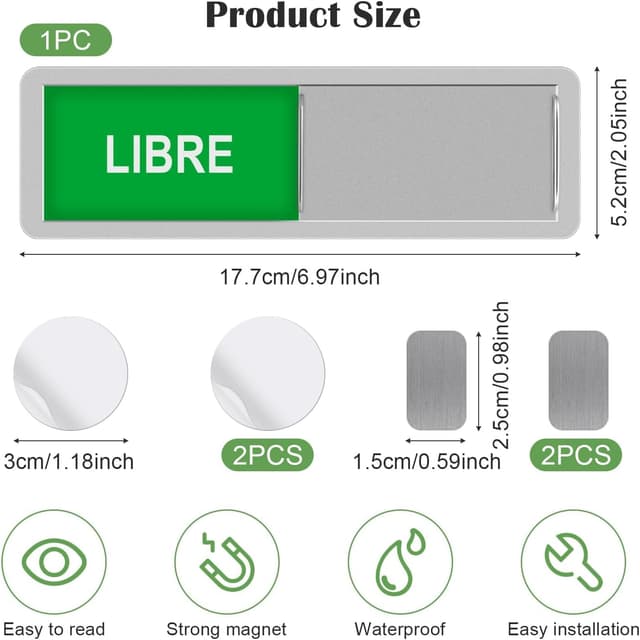 Thumbnail 1 de GlasFlength Panneau Porte Libre Occupé