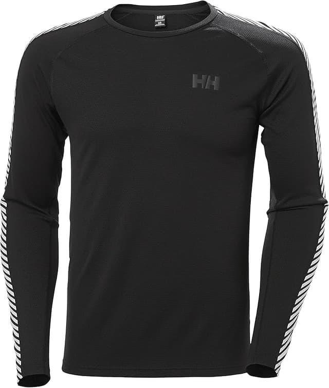 Detalle de Helly Hansen Lifa Active Stripe Crew - Camisa Negra para Hombre 🖤