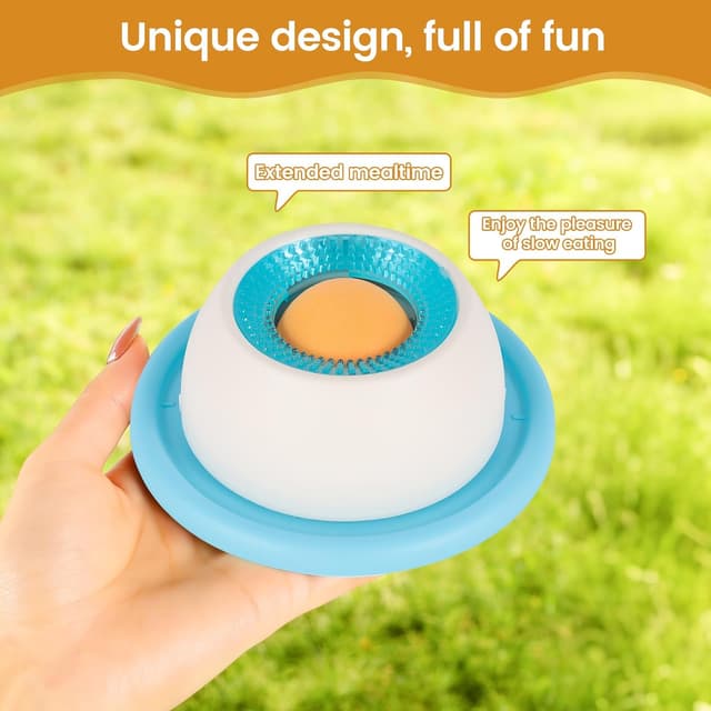 Detalle 2 de Pet Lick Bowl Lick Ball Slow Feeder (Blue) anti-slip lick toy for dogs and cats