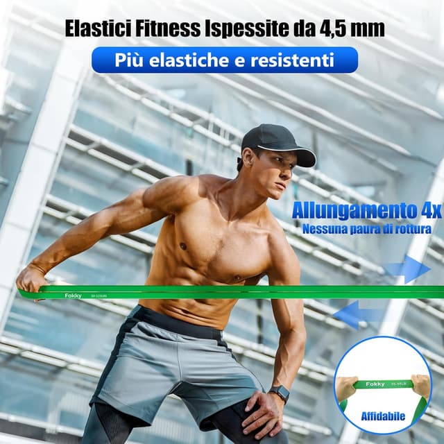 Detalle de Fokky elastici fitness 5 livelli 125 lbs