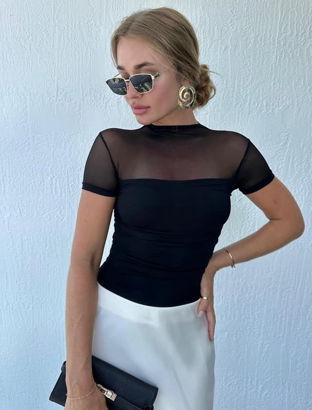 Detalle 2 de Avidlove mesh bodysuit turtle neck