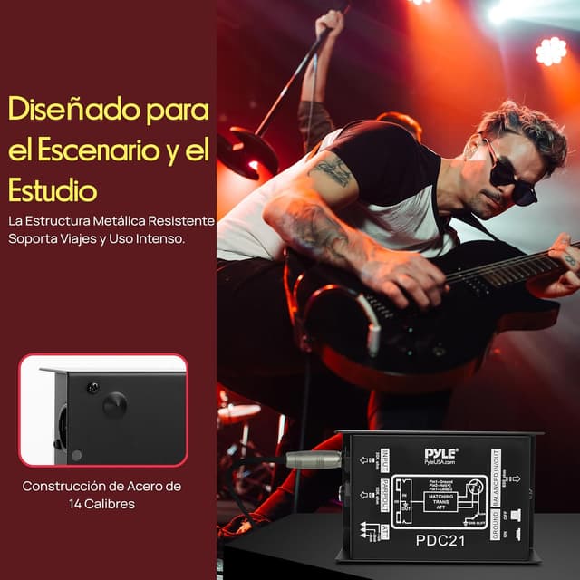 Thumbnail 3 de Pyle caja DI pasiva para guitarra y bajo 1/4