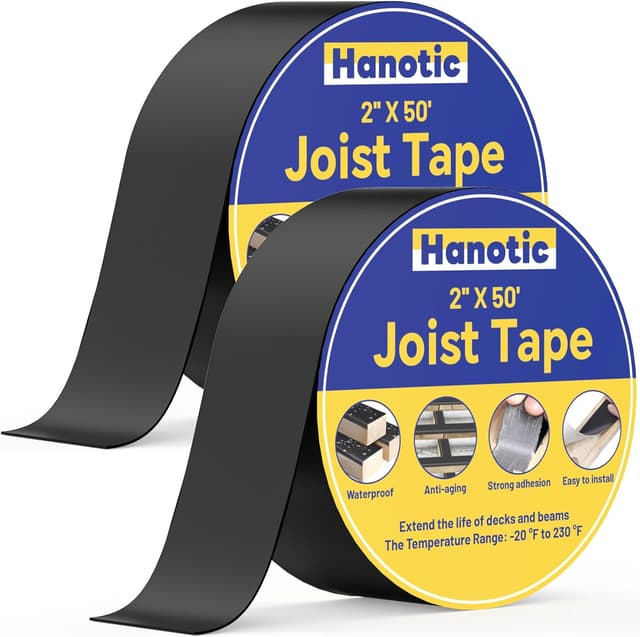 Detalle de Hanotic Decking Tape 50mm x 15.2m (2 rolls) butyl joist sealing tape