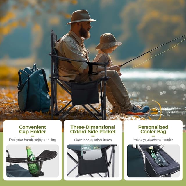 Thumbnail 3 de ALPHA CAMP Camping Chair 200 kg