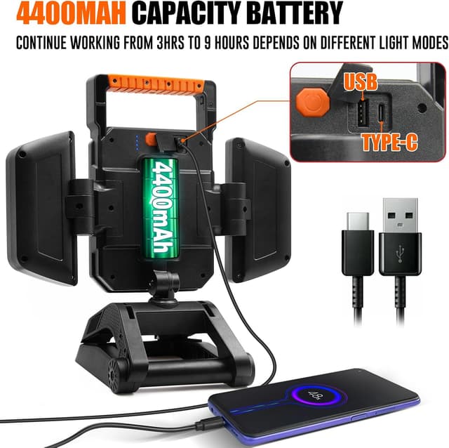 Detalle de 4000LM rechargeable work light with clamp