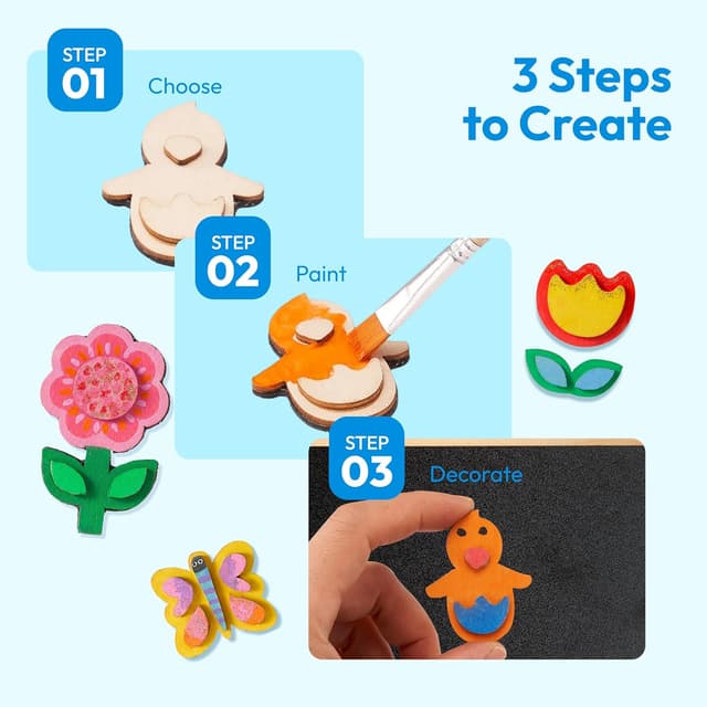 Detalle de JOYIN 12 Wooden Magnet Painting Kit for Kids