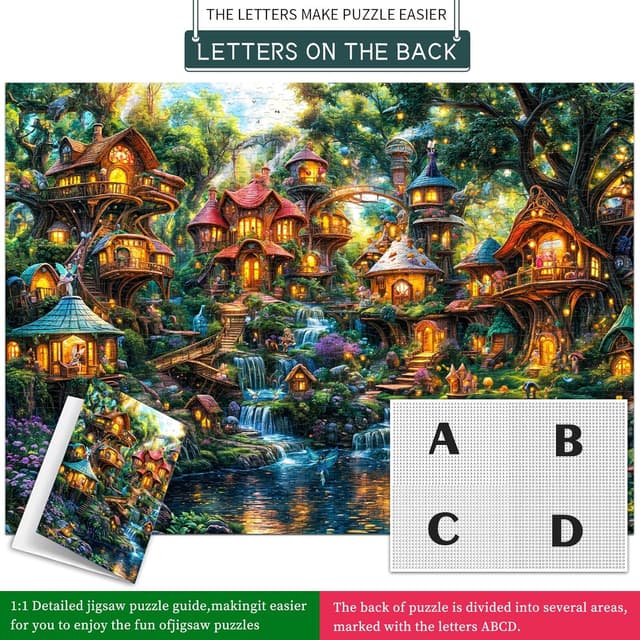 Thumbnail 5 de MOJIGE Puzzle 1000 Teile Kleines Elfendorf