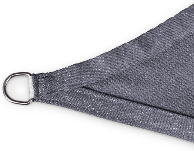 Detalle de Lumaland Sunsail carré 3 x 3 mètres en HDPE gris foncé – voile d’ombrage résistante aux intempéries avec cordes de fixation