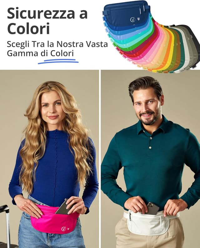 Thumbnail 5 de Cintura viaggi nascosta RFID portafoglio