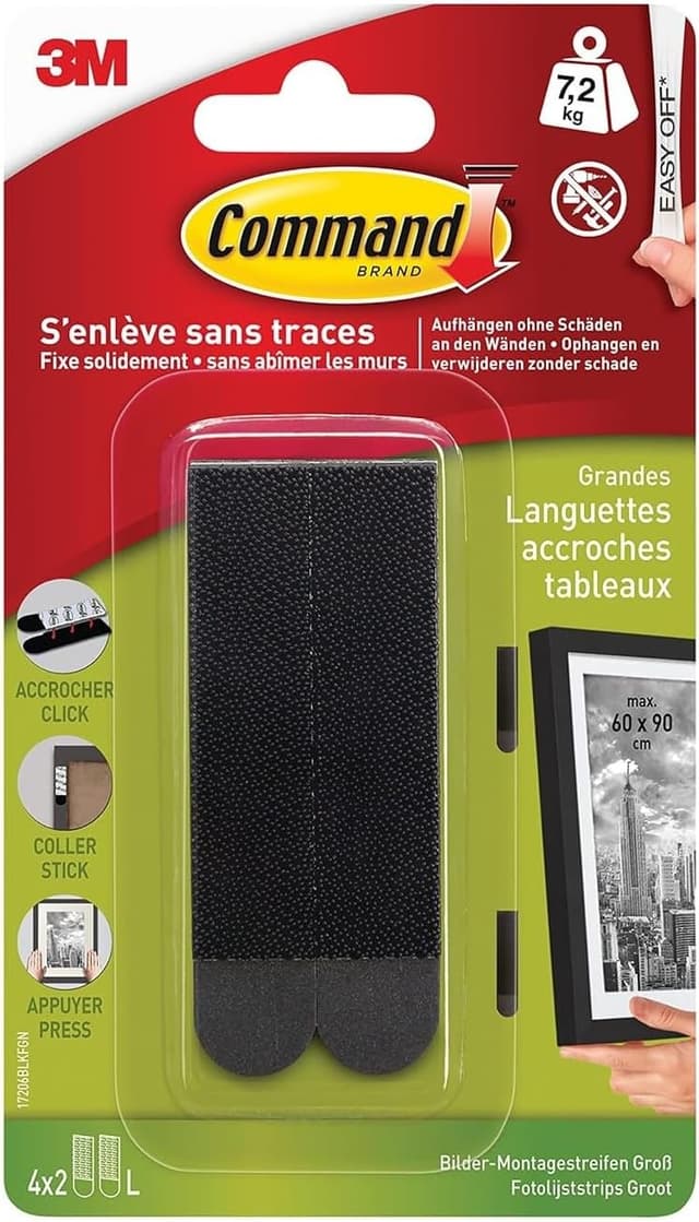 Detalle de Command Klebestreifen Schwarz 4 x L 7,2 kg