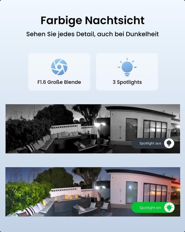 Detalle 2 de Reolink 4K Wi‑Fi 6 Außenkamera (Elite WiFi) mit 180° Panoramablick und Farbnachtsicht