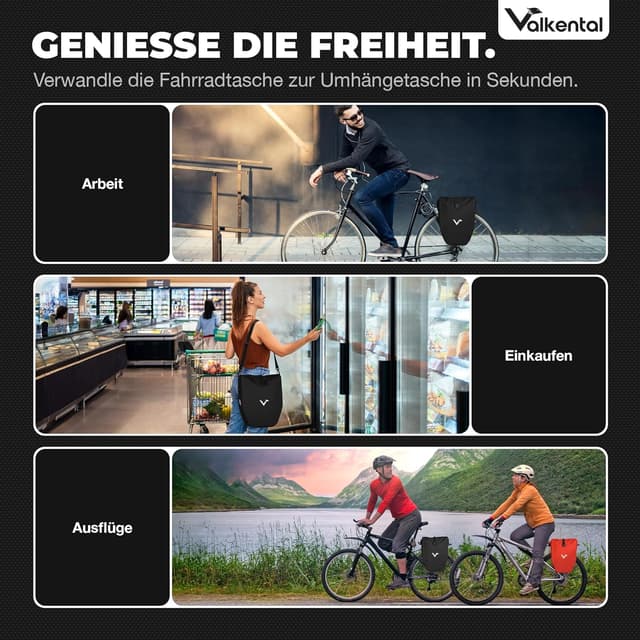 Detalle de Valkental ValkBasic Gepäckträgertasche 62 x 32 x 17