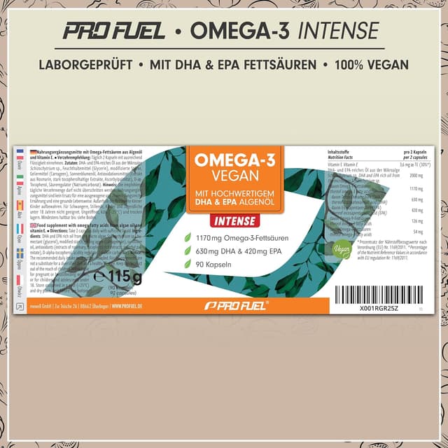 Detalle 2 de Omega-3 Vegan INTENSE 90 Kapseln mit 2.000 mg