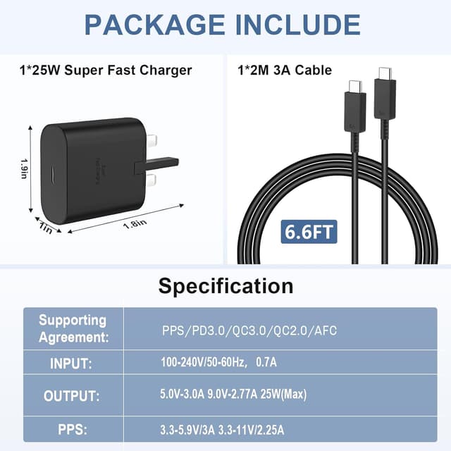 Thumbnail 4 de Samsung 25W Super Fast Charger 2M cable