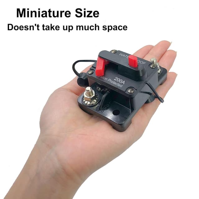 Thumbnail 6 de SPTSSWET 12V–48V car audio waterproof circuit breaker 200A – manual reset inline fuse protection switch