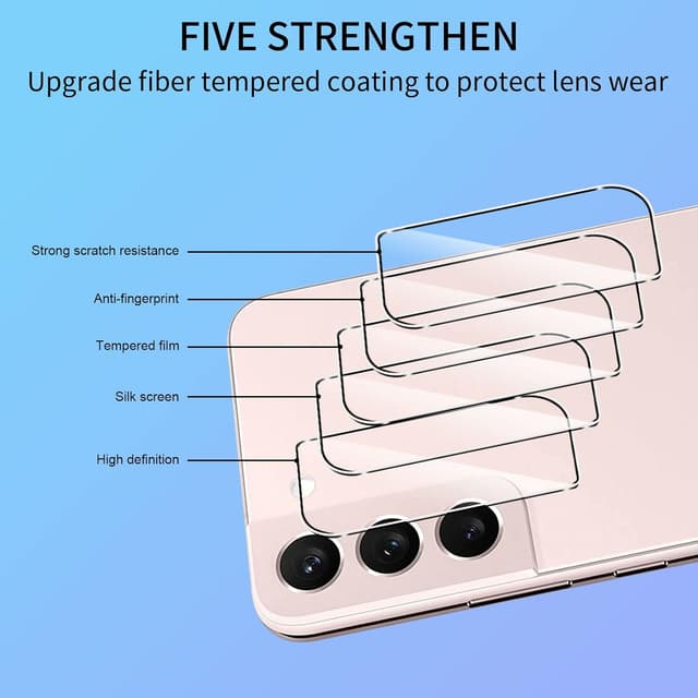 Detalle de QULLOO Kamera-Schutzfolie aus Glas für Samsung Galaxy S22 / S22 Plus 5G (4 Stück)