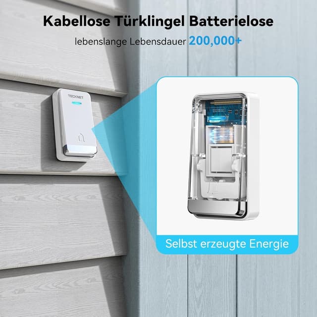 Detalle de TECKNET Türklingel Steckdosen-Funk 400 m