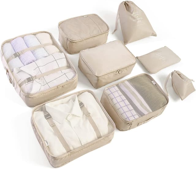 Detalle de BillyBath Koffer Organizer-Set (8-teilig) – Packing Cubes, Schuhbeutel & Taschen für Reise